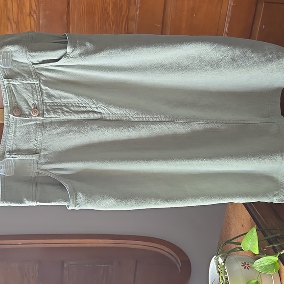J.Jill Sage Green Linen High Waist Pencil Skirt US 8 - Picture 2 of 9